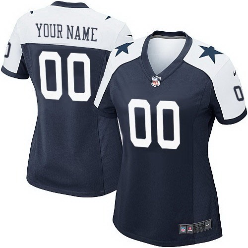 Women's Dallas Cowboys Customized Game Navy Thanksgiving Jersey