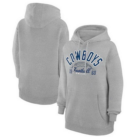 Women's Dallas Cowboys Starter Gray Half Ball Team Pullover Hoodie