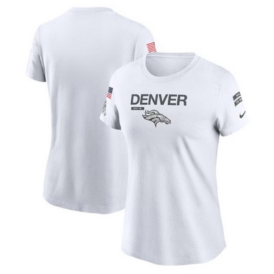 Women's Denver Broncos White 2024 Salute To Service Legend Performance T Shirt
