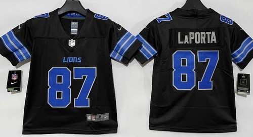 Women's Detroit Lions #87 Sam Laporta Limited Black Vapor Jersey