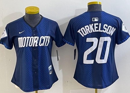 Women's Detroit Tigers #20 Spencer Torkelson Navy 2024 City Connect Limited Jersey