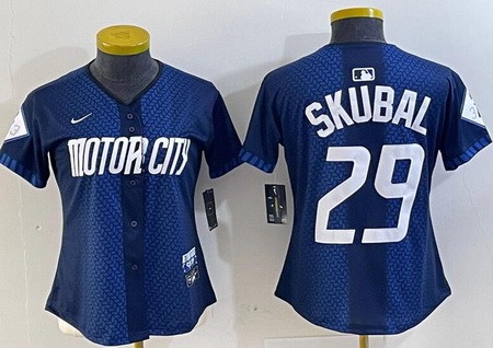 Women's Detroit Tigers #29 Tarik Skubal Navy 2024 City Connect Limited Jersey