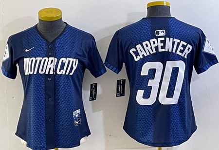 Women's Detroit Tigers #30 Kerry Carpenter Navy 2024 City Connect Limited Jersey