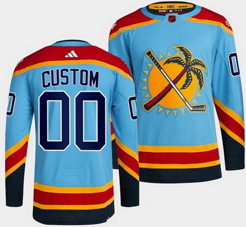 Women's Florida Panthers Customized Blue 2022 Reverse Retro Authentic Jersey