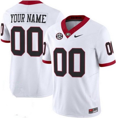 Women's Georgia Bulldogs Custom Limited White FUSE College Football Jersey