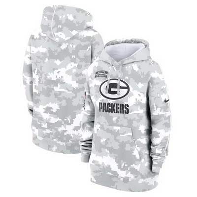 Women's Green Bay Packers Arctic Camo 2024 Salute to Service Club Fleece Pullover Hoodie