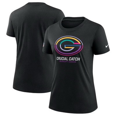 Women's Green Bay Packers Black 2024 Crucial Catch T Shirt