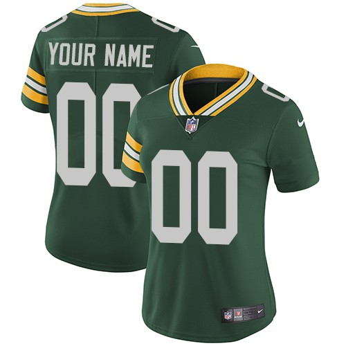 Women's Green Bay Packers Customized Limited Green Vapor Untouchable Jersey
