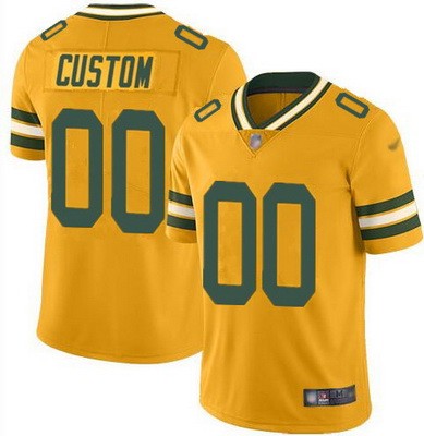 Women's Green Bay Packers Customized Limited Yellow Inverted Vapor Jersey