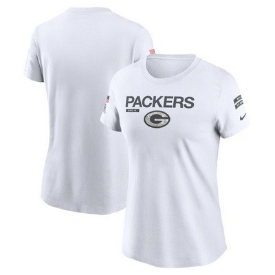 Women's Green Bay Packers White 2024 Salute To Service Legend Performance T Shirt