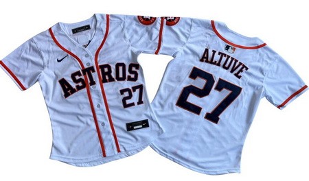 Women's Houston Astros #27 Jose Altuve White Limited Jersey