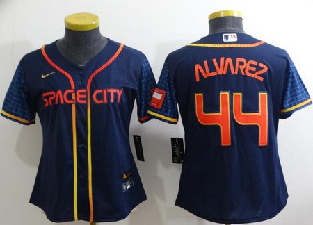 Women's Houston Astros #44 Yordan Alvarez Navy 2022 City Connect Cool Base Jersey