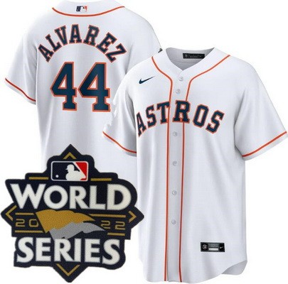 Women's Houston Astros #44 Yordan Alvarez White 2022 World Series Cool Base Jersey