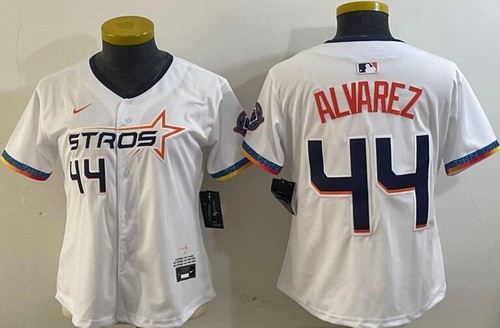 Women's Houston Astros #44 Yordan Alvarez White 2025 City Connect Limited Jersey