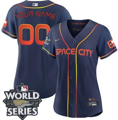 Women's Houston Astros Customized Navy City 2022 World Series Cool Base Jersey