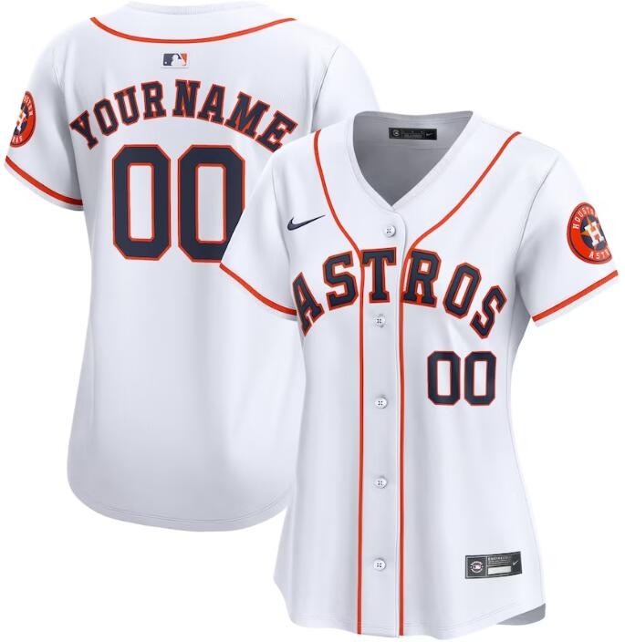Women's Houston Astros Customized White Limited Jersey