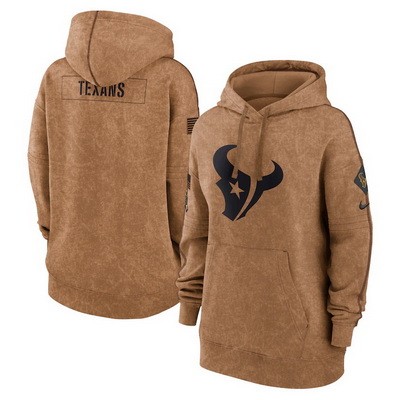 Women's Houston Texans Brown 2023 Salute to Service Pullover Hoodie