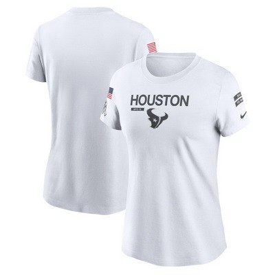 Women's Houston Texans White 2024 Salute To Service Legend Performance T Shirt