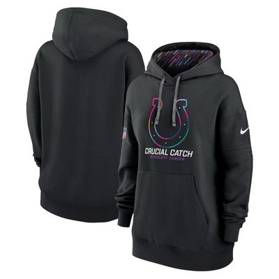 Women's Indianapolis Colts Black 2024 Crucial Catch Club Pullover Hoodie