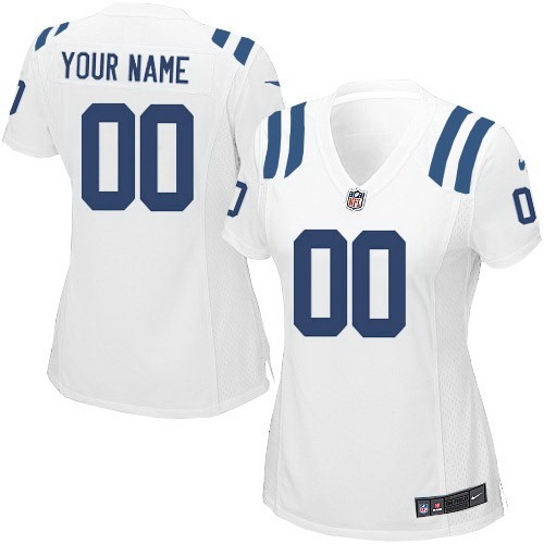 Women's Indianapolis Colts Customized Game White Jersey