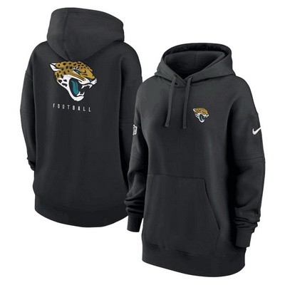Women's Jacksonville Jaguars Black Sideline Club Fleece Pullover Hoodie