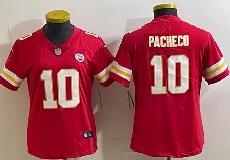 Women's Kansas City Chiefs #10 Isiah Pacheco Limited Red Vapor Jersey