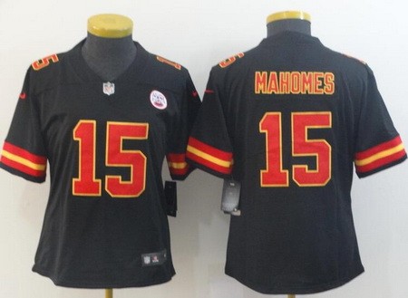 Women's Kansas City Chiefs #15 Patrick Mahomes II Limited Black Vapor Untouchable Jersey