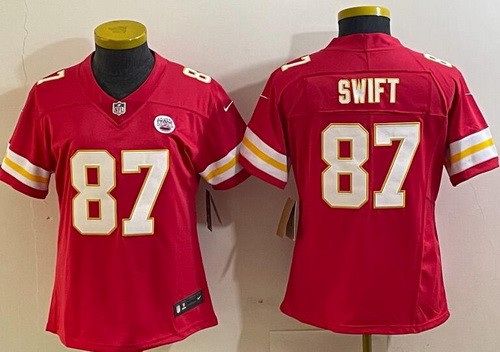 Women's Kansas City Chiefs #87 Taylor Swift Limited Red Vapor Jersey