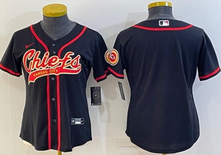 Women's Kansas City Chiefs Blank Black Baseball Jersey