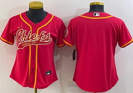 Women's Kansas City Chiefs Blank Red Baseball Jersey
