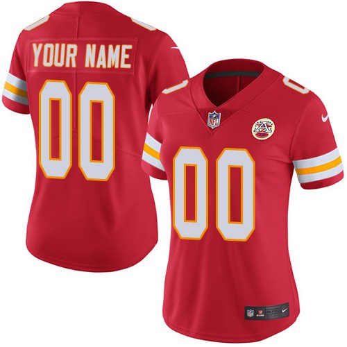 Women's Kansas City Chiefs Customized Limited Red Vapor Untouchable Jersey