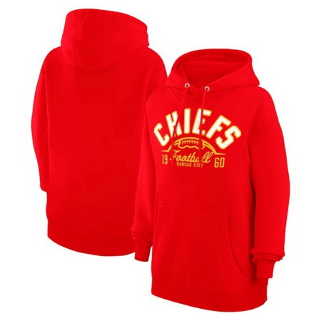 Women's Kansas City Chiefs Starter Red Half Ball Team Pullover Hoodie