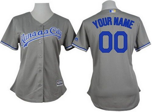 Women's Kansas City Royals Customized Grey Cool Base Jersey