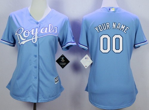 Women's Kansas City Royals Customized Light Blue Cool Base Jersey