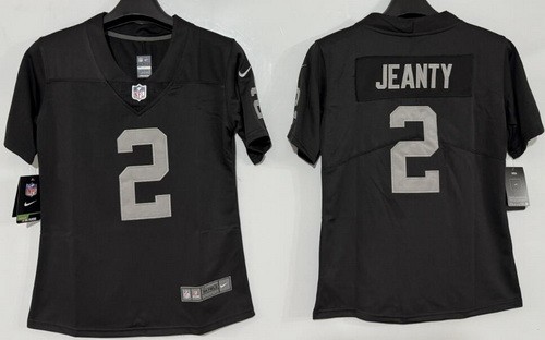 Women's Las Vegas Raiders #2 Ashton Jeanty Limited Black Vapor Jersey