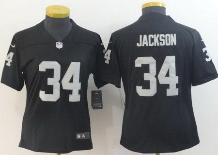 Women's Las Vegas Raiders #34 Bo Jackson Limited Black Vapor Untouchable Jersey