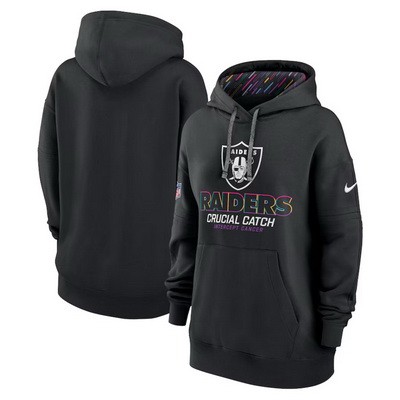 Women's Las Vegas Raiders Black 2024 Crucial Catch Club Pullover Hoodie