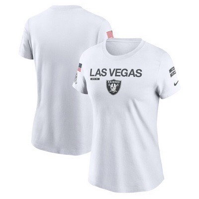 Women's Las Vegas Raiders White 2024 Salute To Service Legend Performance T Shirt