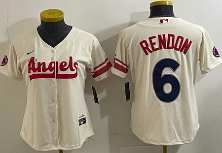 Women's Los Angeles Angels #6 Anthony Rendon Cream City Connect Cool Base Jersey
