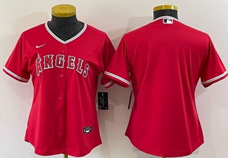 Women's Los Angeles Angels Blank Red Cool Base Jersey
