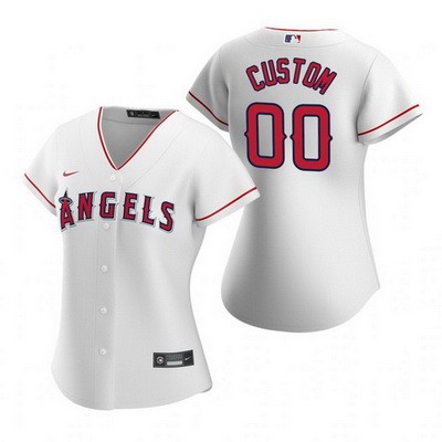 Women's Los Angeles Angels Customized White 2020 Cool Base Jersey