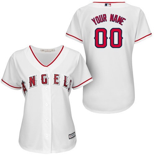 Women's Los Angeles Angels Customized White Cool Base Jersey