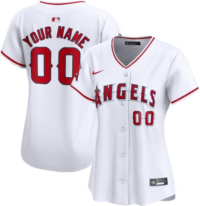 Women's Los Angeles Angels Customized White Limited Jersey
