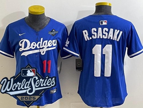 Women's Los Angeles Dodgers #11 Roki Sasaki Blue 2025 World Series Limited Jersey