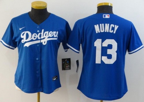 Women's Los Angeles Dodgers #13 Max Muncy Blue 2020 Cool Base Jersey