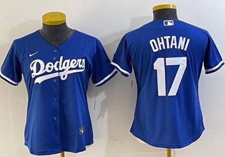 Women's Los Angeles Dodgers #17 Shohei Ohtani Blue Cool Base Jersey
