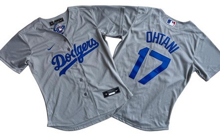 Women's Los Angeles Dodgers #17 Shohei Ohtani Gray Cool Base Jersey