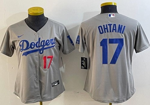 Women's Los Angeles Dodgers #17 Shohei Ohtani Gray Limited Jersey