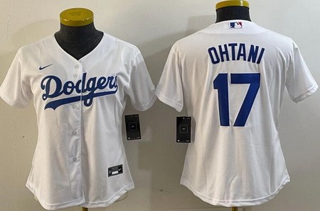 Women's Los Angeles Dodgers #17 Shohei Ohtani White Cool Base Jersey