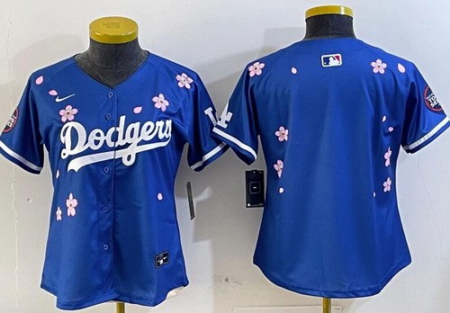 Women's Los Angeles Dodgers Blank Blue 2025 Tokyo Series Limited Jersey